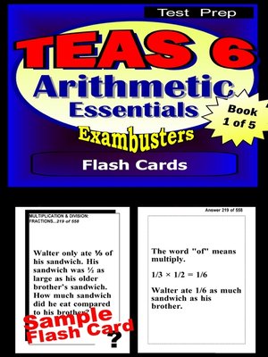 cover image of TEAS V Test Prep Arithmetic Review - Exambusters Flash Cards - Workbook 1 of 5